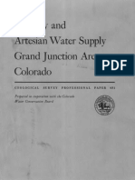 Geology and Artesian Water Supply Grand Junction Area Colorado