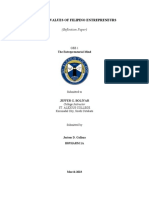 Positive Values of Filipino Entrepreneurs: (Reflection Paper)