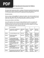 General Health Questionnaire Assessment For Children