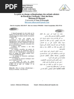 La Prise en Charge Orthophonique Des Enfants Atteints de Paralysie Cérébrale: Etat Des Lieux. Ibtissem El Hassani