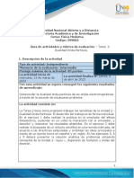 Guía de Actividades y Rúbrica de Evaluación - Unidad 2 - Tarea 2 - Dualidad Onda-Partícula