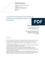 La Construcción de Redes de Comunicación en Organizaciones Autogestivas Desde La Comunicación Comunitaria