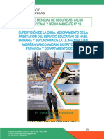 Informe Mensual de Seguridad, Salud Ocupacional Y Medio Ambiente #13