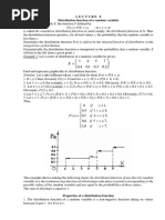 Distribution Function of A Random Variable: X If X If