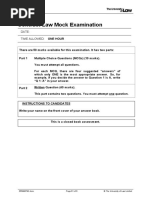 Contract Law Mock Examination: Date: Time Allowed: One Hour