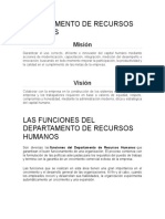 Funciones Del Departamento de Recursos Humanos