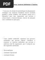 Análise: Externa, Variáveis Ambientais e Cenários: Unidade III