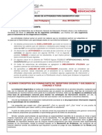 Grado:1er - Año de La Unidad Pedagógica Área: Matemática: Sugerencias de Actividades para Diagnóstico 2020