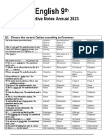 9TH ENG Grammer MCQ Notes 2023