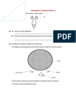 Checkpoint Revision Sheet (1) : 1 The Diagram Shows The Human Excretory (Renal) System