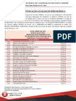 Edital de Convocação Avaliação Psicológica