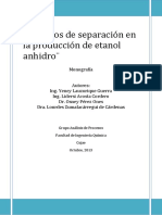 Procesos de Separación en La Producción de Etanol Anhidro : Monografía