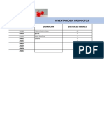 Inventario de Productos: Código Producto Descripción Existencias Iniciales