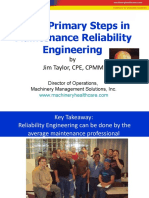 Three Primary Steps in Maintenance Reliability Engineering