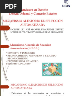 Licenciatura en Derecho Derecho Aduanal y Comercio Exterior Mecanismo Aleatorio de Selección Automatizada