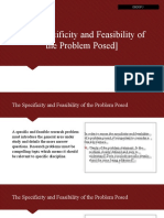 (The Specificity and Feasibility of The Problem Posed) : Group 5