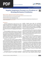 Negative Inspiratory Pressure As A Predictor of Weaning Mechanical Ventilation