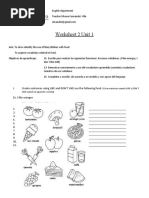 6° Inglés Worksheet 2 Unit 1