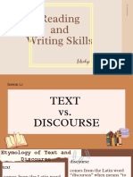 Text Vs Discourse