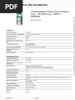 Ficha Técnica Del Producto: Condensador Heavy Duty Varplus Can - 20.8/25 Kvar - 480 V - 50/60Hz