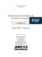 Introducción A Los Estudios de La Carrera de Abogacía Cátedra A Ciclo 2023 - Tomo II