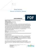 Alerta Sanitaria - 064-2023 - LECHE HIGIENIZADA