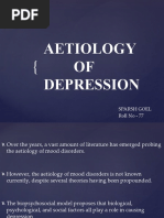 Aetiology OF Depression: Sparsh Goel Roll No - 77