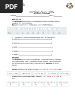 Guía Múltiplos, Factores y MCM y Operatoria Combinada: Escuela España. Francisco Bascur 6° A-B