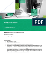 Tarea Semana 1 Proyecto de Titulo