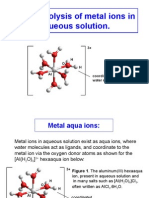 Chemistry 445 Lecture 10 Hydrolysis of Metal Ions