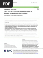 Variación Temporal de La Asociación Temperatura Mortalidad en España: Un Análisis A Nivel Nacional