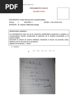 EXAMEN FINAL - Pensamiento Logico