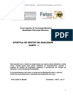 Apostila de Gestão Da Qualidade Parte - I: Curso Superior de Tecnologia Mecânica Modalidade Fabricação Mecânica