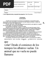 Evaluación Diagnostica Lenguaje 6to Básico