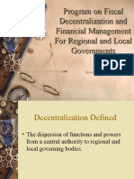 Program On Fiscal Decentralization and Financial Management F