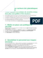 Les Principaux Vecteurs de Cyberattaques Dans Les PME. Moins Équipées en Systèmes de Sécurité Et Donc Bien Plus Susceptibles D'être Hackées