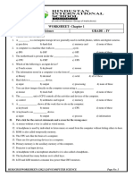 Chapter 1 CLASS 4 WORKSHEET CS