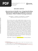 Camden & Ludwig 2013 - Absenteeism in Health Care - Using IBC Feedback To Increase Attendance With Certified Nursing Assistants