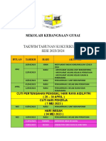 Sekolah Kebangsaan Gusai: Takwim Tahunan Kokurikulum SESI 2023/2024