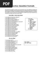 Introductory Question Formats: How Often - How Many Times