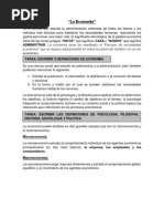 "La Economía": "OIKOS" Que Significa: CASA y "NOMOS" Que Significa Administrar