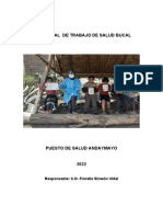 Plan Anual de Trabajo de Salud Bucal: Responsable: C.D. Fiorella Simeón Vidal