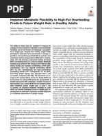 Impaired Metabolic Flexibility To High-Fat Overfeeding Predicts Future Weight Gain in Healthy Adults