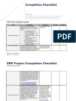 ERP Project Completion Checklist