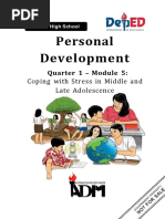 Personal Development: Coping With Stress in Middle and Late Adolescence