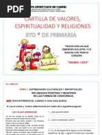 Cartilla de Valores, Espiritualidad Y Religiones: Vicariato Apostólico de Camiri