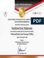 PIAGAM Zona Integritas WBK - 2018 Polres Singkawang