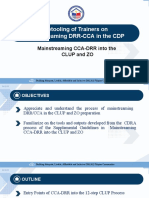 Retooling of Trainers On Mainstreaming DRR-CCA in The CDP