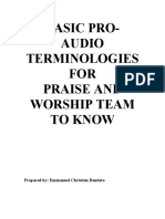 Pro Audio Terminologiesfor PNWTeam