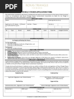 Vehicle Sticker Application Form